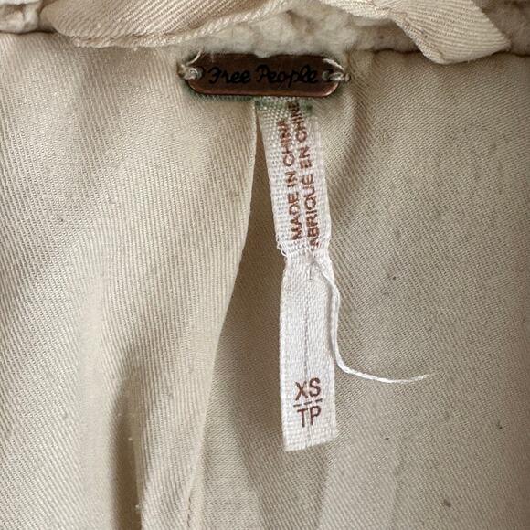 Free People Notched Teddy Peacoat in Oatmeal - Picture 7 of 8